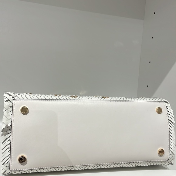 Michael Kors Hamilton white leather woven satchel bag - Picture 6 of 7